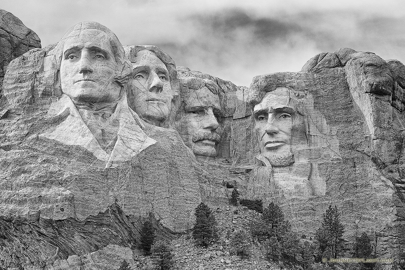 Soft afternoon light illuminates Mt. Rushmore National Monument in the Black Hills of South Dakota on a slightly overcast day. - Mt. Rushmore NM Picture