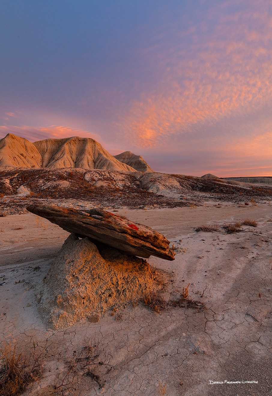 Landscape photograph of Toadstool Geologic Park in western Nebraska during an intense sunrise. - Nebraska Picture