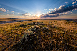 Scenic landscape photograph of the plains of Nebraska during a beautiful sunset. - Nebraska Photograph