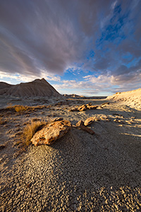 Landscape photograph of Toadstool Geologic Park in western Nebraska near sunset with beautiful clouds. - Nebraska Photograph