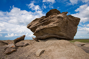 A large 'Toadstool' found in the otherwordly Toadstool Geologic Park in northwestern Nebraska. - Nebraska Photograph