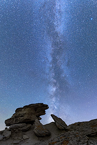 Landscape photograph of Toadstool Geologic Park in western Nebraska under the Milky Way. - Nebraska Photograph