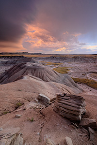 Landscape photograph of Toadstool Geologic Park in western Nebraska during an warm sunrise. - Nebraska Photograph