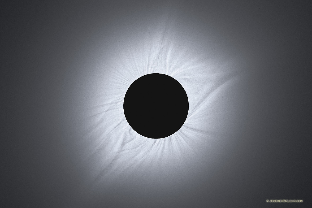 A composite of 9 images to show the detail in the corona of the sun during the Total Solar Eclipse. Captured in Agate Fossil Beds National Monument in western Nebraska. - Agate Fossil Beds NM Photography