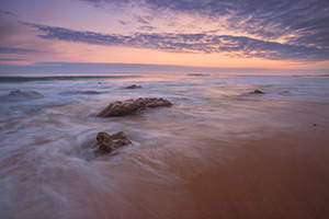 Dusk falls over the beach at Crystal Cove State Park, California. - California Landscape Photograph