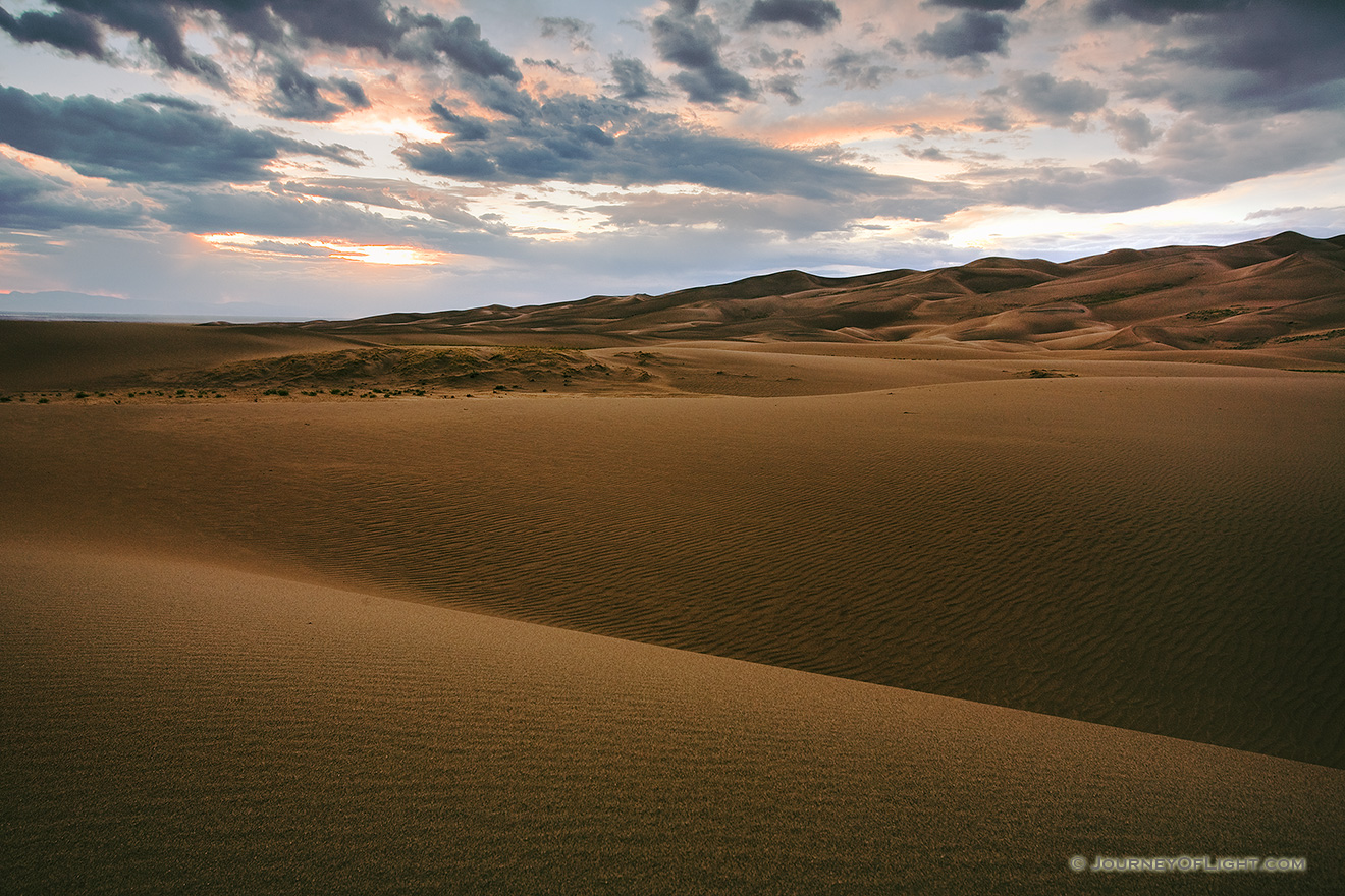Near sunset the dunes appear to go to infinity. - Great Sand Dunes NP Picture
