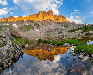 A scenic landscape photograph of Mirror Lake in the backcountry of Rocky Mountain National Park, Colorado. - Colorado Photograph