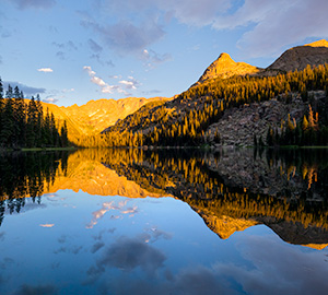 Scenic landscape photograph of Spirit Lake in the backcountry of Rocky Mountain National Park, Colorado. - Colorado Landscape Photograph