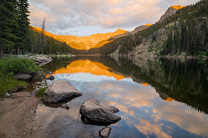 Scenic landscape photograph of Lake Verna in the backcountry of Rocky Mountain National Park, Colorado. - Colorado Landscape Photograph