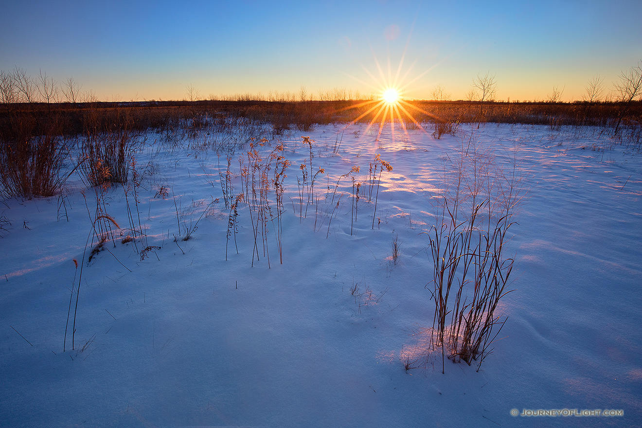 The sun rises on  a new year over the Prairie at Boyer Chute National Wildlife Refuge in eastern Nebraska. - Boyer Chute Picture