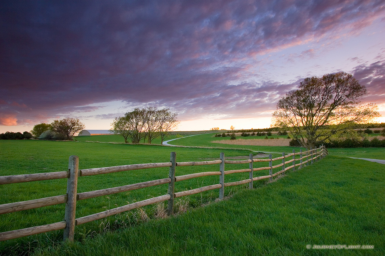 A photograph of a beautiful sunset at Mahoney State Park near Ashland, Nebraska. - Mahoney SP Picture