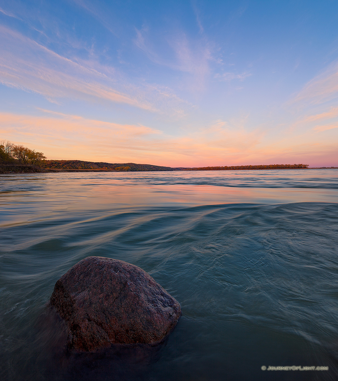 The unchannelized Missouri River flows past the northern addition of Ponca State Park in Dixon County. - Nebraska Picture