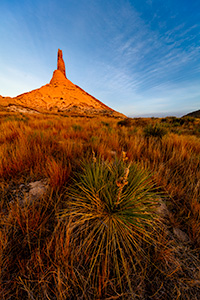 A scenic landscape Nebraska photograph of a sunset and Chimney Rock in western Nebraska. - Nebraska Photograph