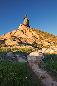 Chimney Rock towers above the plains of western Nebraska. - Nebraska Photograph