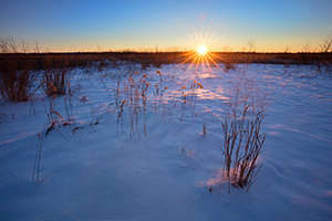 The sun rises on  a new year over the Prairie at Boyer Chute National Wildlife Refuge in eastern Nebraska. - Nebraska Landscape Photograph