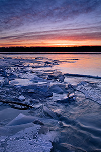 During the winter, the Platte River in Nebraska freezes and then thaws which create these ice jams. - Nebraska Photograph