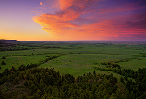 In the extreme Northwestern edge of Nebraska from high on the pine ridge escarpment looking northwest toward the Wyoming border. - Nebraska Landscape Photograph