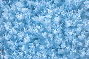 On a cold winter day snow crystals form on Lake Wehrspann at Chalco Hills Recreation Area in Nebraska. - Nebraska Close-Up Photograph