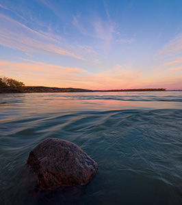 The unchannelized Missouri River flows past the northern addition of Ponca State Park in Dixon County. - Nebraska Photograph