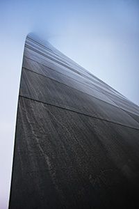 Into the fog the Gateway Arch in St. Louis dissappears.  - Missouri Photograph