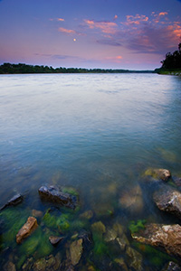 Moonrise over DeSoto Bend National Wildlife Refuge, Nebraska/Iowa. - Nebraska Photograph