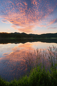 Stockade Lake in the Black Hills of South Dakota reflects the warmth of the rising sun. - South Dakota Landscape Photograph