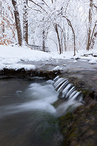 A cold stream flows through Platte River State Park in eastern Nebraska on a winter's day. - Nebraska Photograph