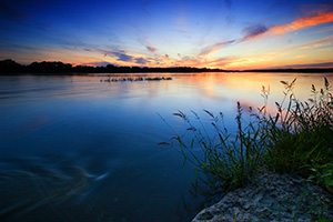 Sunset over the Platte River in Eastern Nebraska near Schramm State Recreation Area. - Nebraska Photograph