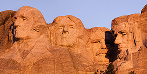 A panoramic of Mt. Rushmore National Monument in the Black Hills of South Dakota. - South Dakota Photograph