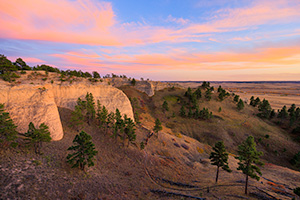 A scenic landscape photograph of trail riders at Fort Robinson State Park in Northwestern Nebraska. - Nebraska Landscape Photograph