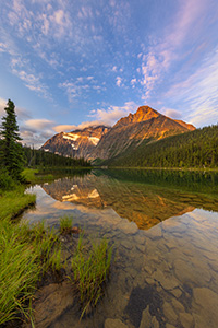 Scenic landscape photograph of Mt. Edith Cavell and Lake Cavell, Jasper National Park, Canada. - Canada Photograph