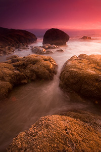 Wave after wave creates a calming beat against the rocks in a small inlet on Beach #4 on the Olympic Pennisula of Washington. - Pacific Photograph