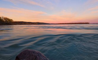 The unchannelized Missouri River flows past the northern addition of Ponca State Park in Dixon County.