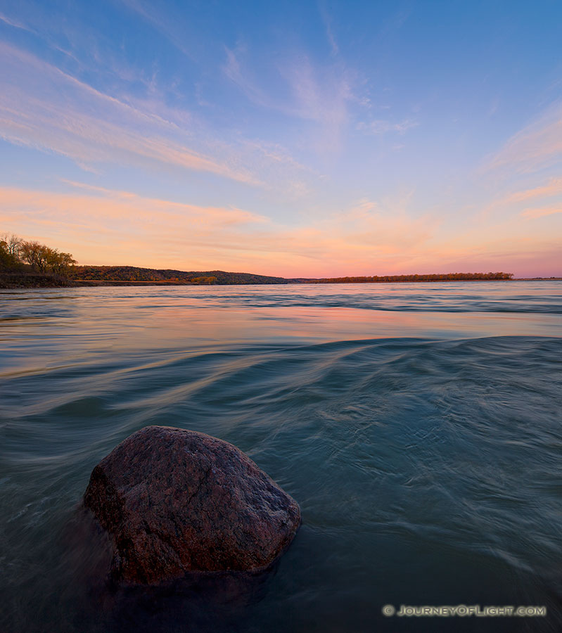 The unchannelized Missouri River flows past the northern addition of Ponca State Park in Dixon County.