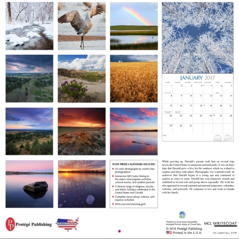 2017 Nebraska Calendar - Back