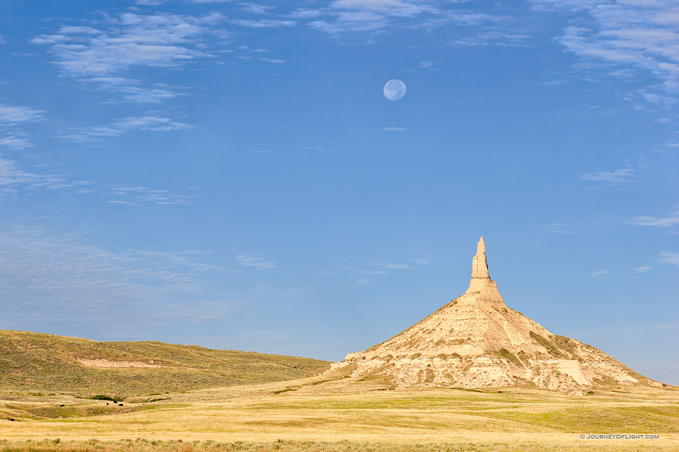 Moon Rises Over Chimney Rock