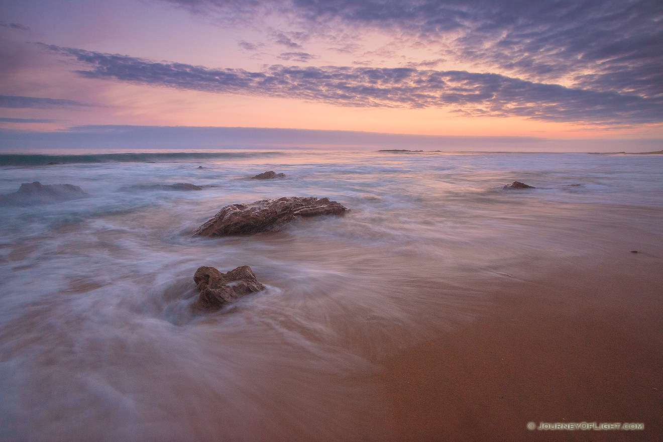 Dusk falls over the beach at Crystal Cove State Park, California. - State of California Picture