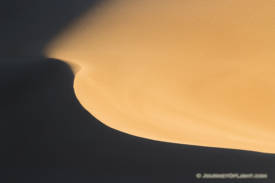 Morning sun streams across Great Sand Dune National Park and Preserve creating contrasts among the dunes. - Colorado Photography