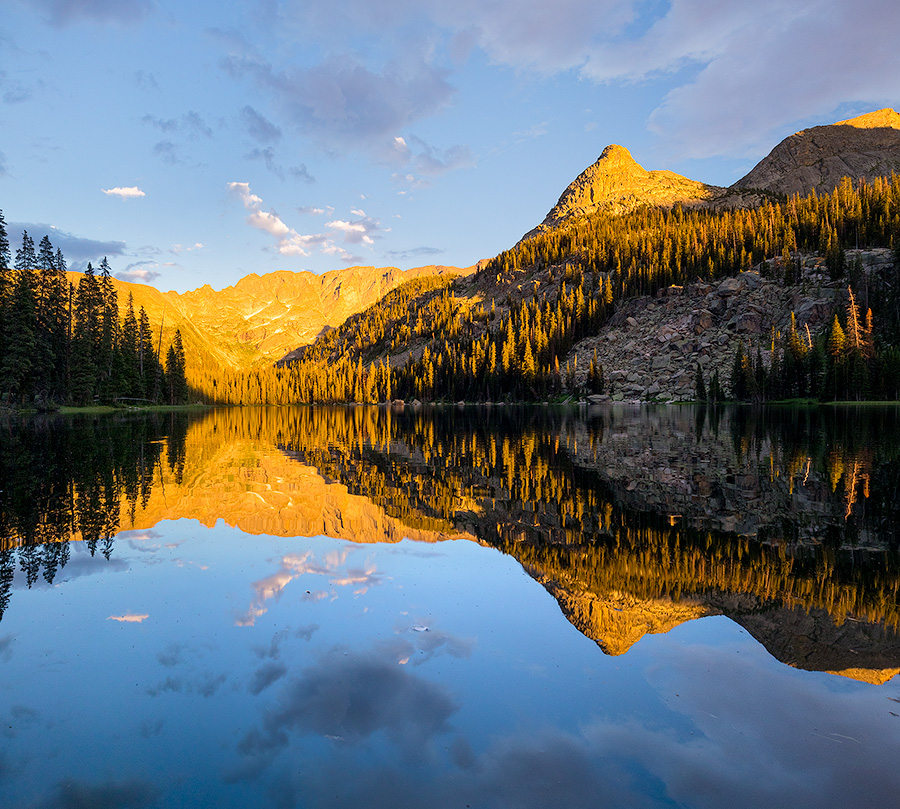 Scenic landscape photograph of Spirit Lake in the backcountry of Rocky Mountain National Park, Colorado. - Colorado Photography