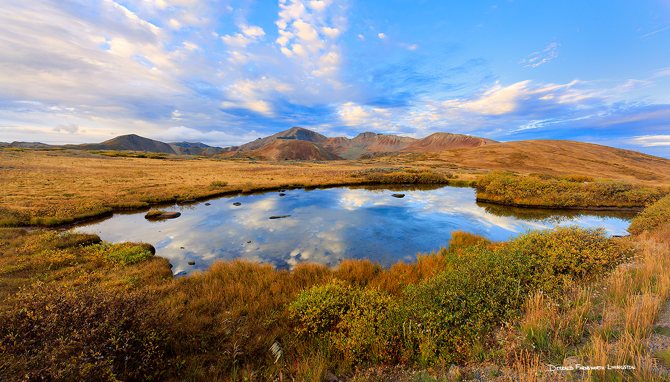Scenic photograph of a tarn on the tundra near Independence Pass, Colorado. - Colorado Picture
