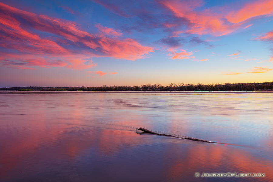 A beautiful autumn sunset over the Platte River Valley near Schramm Recreation Area. - Schramm SRA Photography