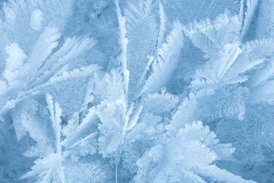 On a wintry day crystals form on Lake Wehrspann at Chalco Hills Recreation Area in Nebraska. - Nebraska Photography