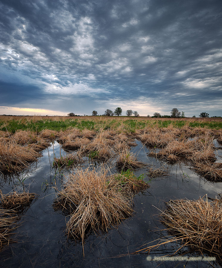 Clouds roll in and obscure the sun at Jack Sinn Wildlife Management Area. - Nebraska Photography