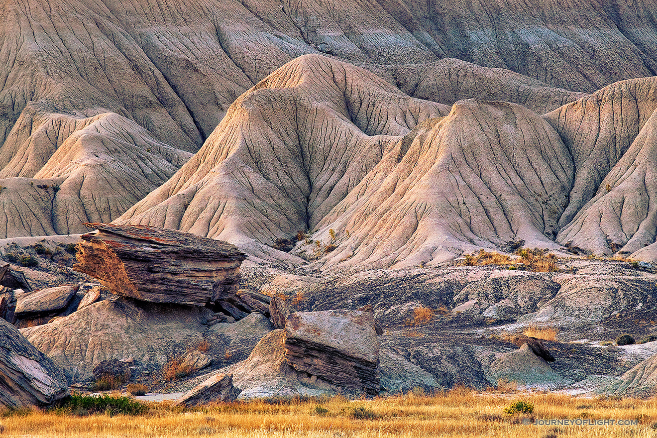 The last light of day touches the unique formations at Toadstool Geologic Park in western Nebraska. - Toadstool Picture