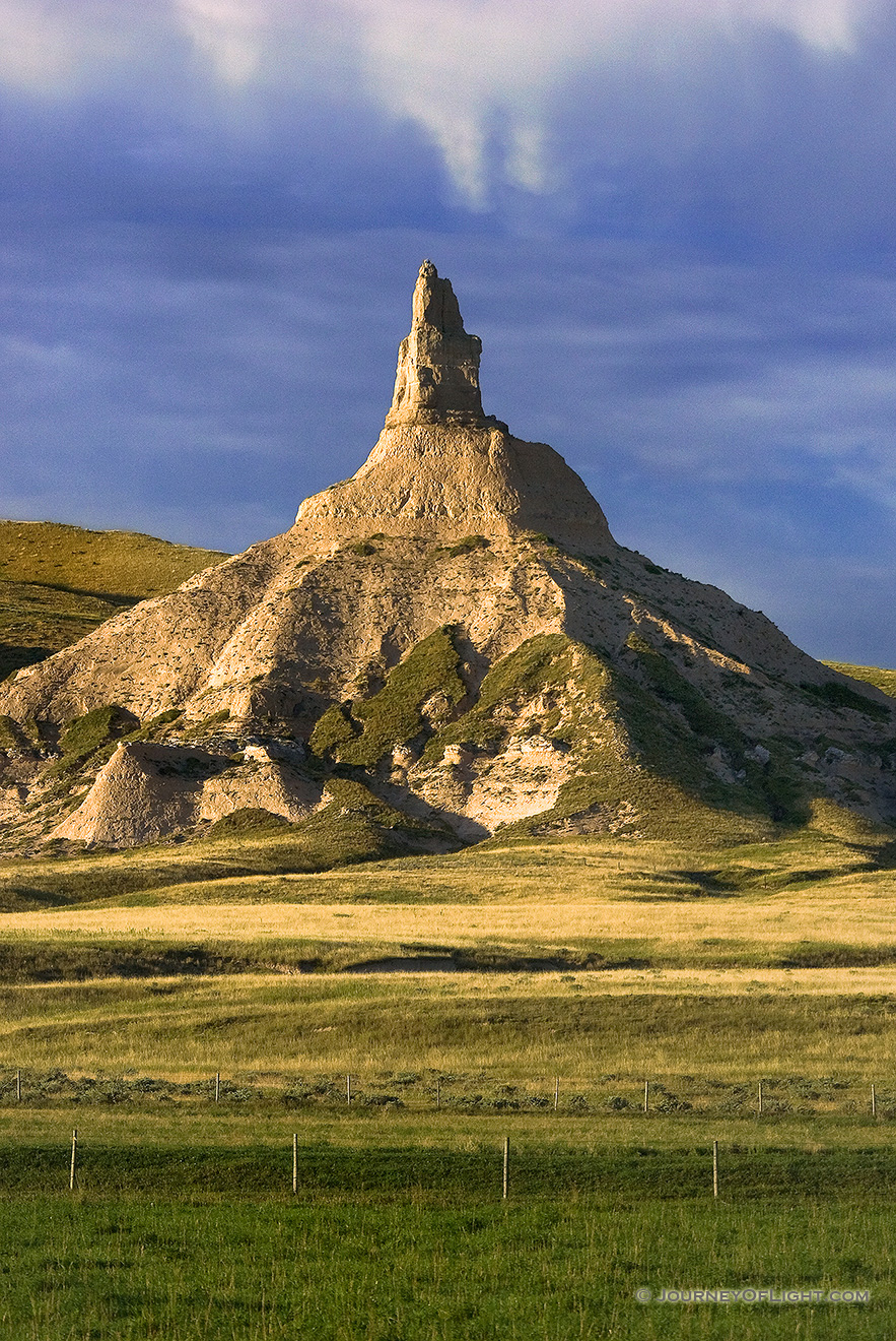 Chimney Rock, long a symbol of the state of Nebraska.  I captured this photograph as the warm morning light shone across the plains. - Nebraska Picture