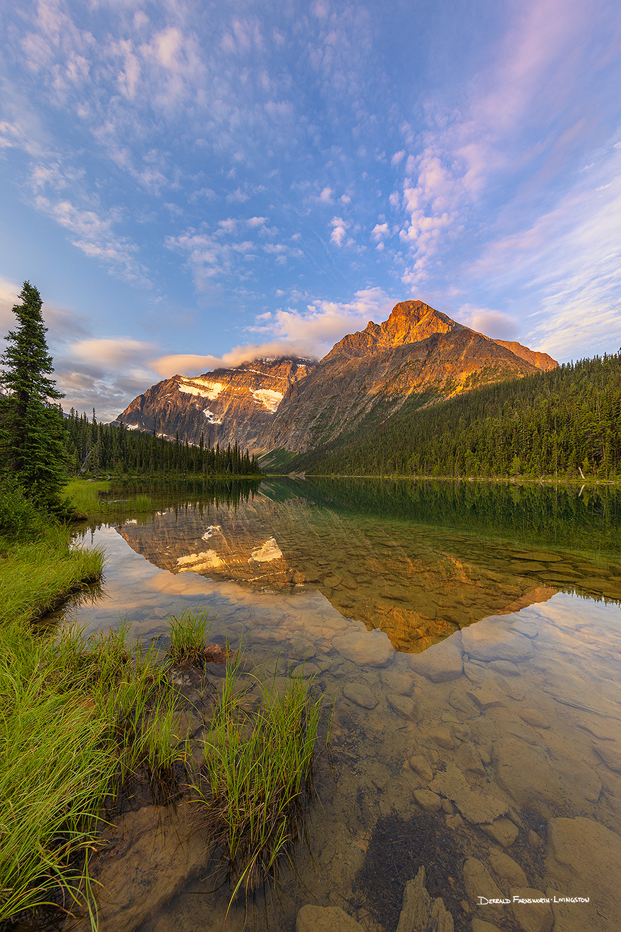 Scenic landscape photograph of Mt. Edith Cavell and Lake Cavell, Jasper National Park, Canada. - Jasper Picture