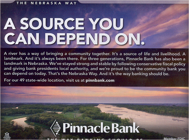 Pinnacle Bank Advertisement.  Contributed photograph. -  Photography
